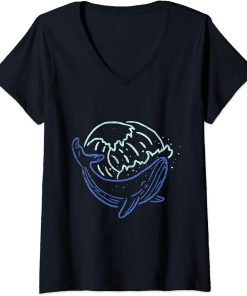 Womens Waves Orca V-Neck T-Shirt