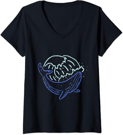 Womens Waves Orca V-Neck T-Shirt