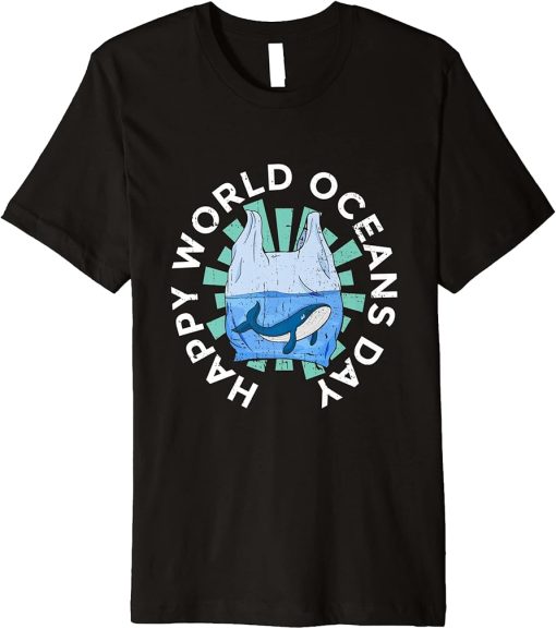 Anti Whale Watching And Humpback Whale World Oceans Day Premium T-Shirt