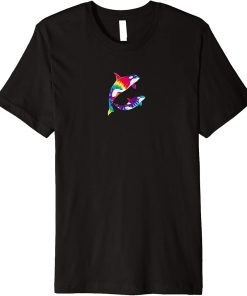Retro Orca Family Tie Dye Shirt - Whale Cute Sea Animal Tee Premium T-Shirt